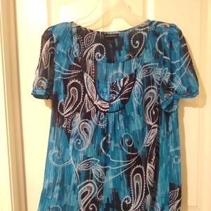 Lane Bryant green blue blouse